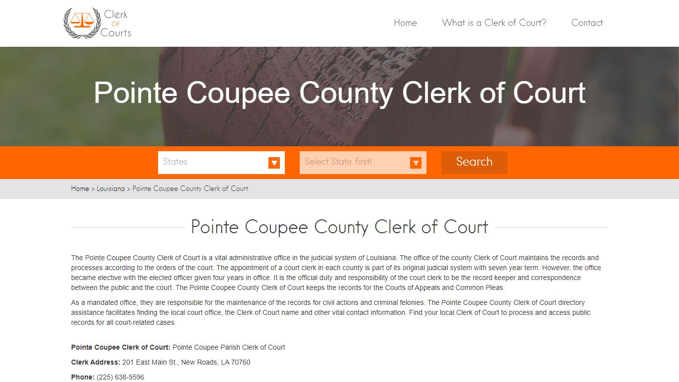 Pointe Coupee County Clerk of Court